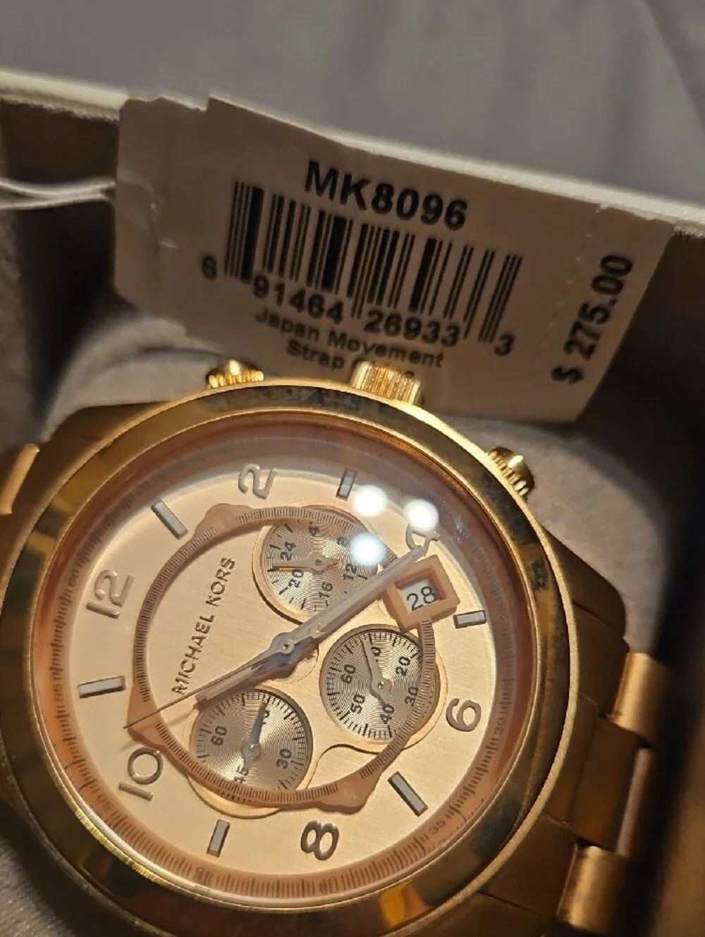 Michael Kors Rose Gold-Tone Chronograph Bracelet Watch
